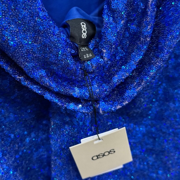 ASOS Blue Sequin Midi Dress - Picture 12 of 15